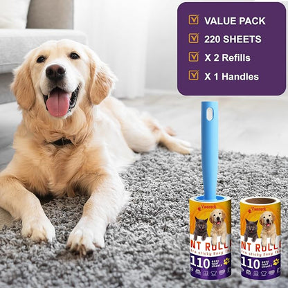 Lint Rollers for Pet Hair Extra Sticky, 220 Sheets/2 Lint Roller Refills - Image 2