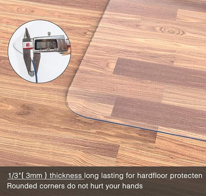 Office Chair Mat for Hardwood Floor, 1/8" Thick 55” x 35” Crystal Clear Hard - Image 5