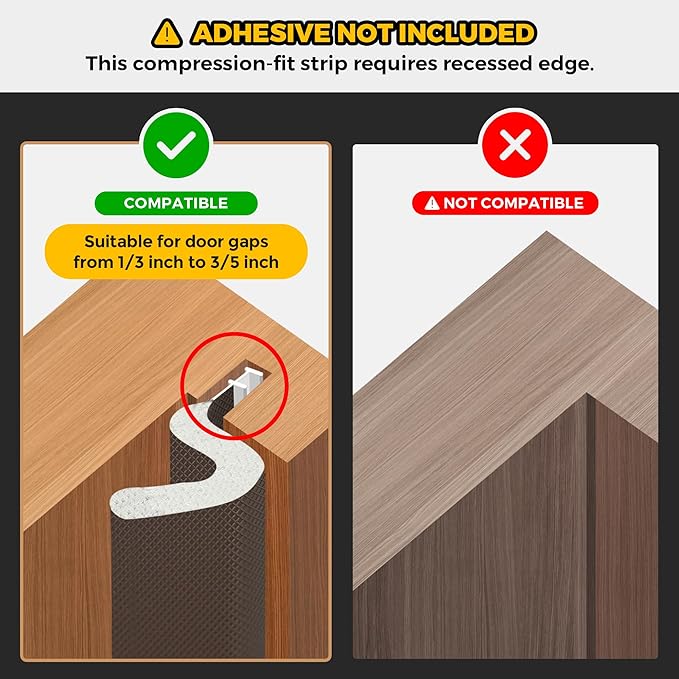 Ravinte Weather Stripping Door Seal Strip Soundproof "Q" Foam Weather Stripping - Image 2