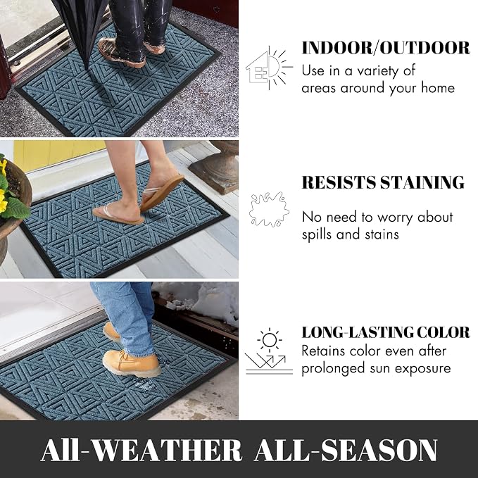 Yimobra Large Door Mat 36x24, All-Weather Waterproof Non-Slip Welcome Matt - Image 4