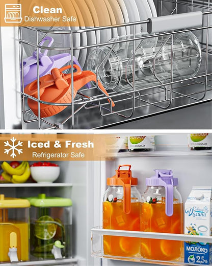 2 Pack Mason Jar Pitcher – Airtight & Leakproof Glass Pitcher - Image 5