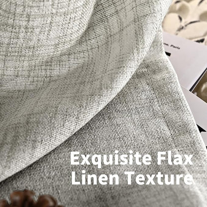 YoungsTex Dark Grey Light Filtering Curtains 84 Inch Length, Linen Drapes Semi - Image 8