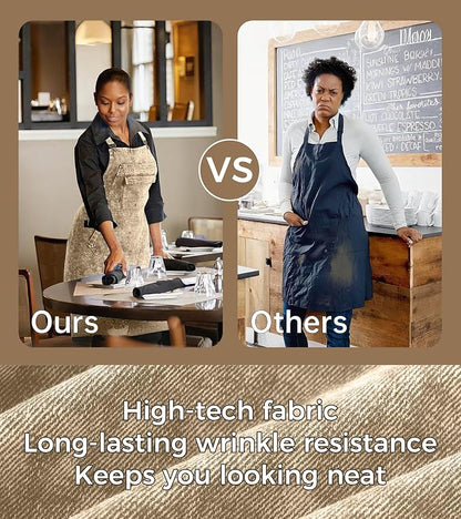 Denim Apron with Pockets for Hair Stylist Gardening Craftsmen Barista Women - Image 6