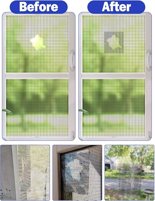 wohohoho Window Screen Repair Tape, 2 in X 20 FT Grey Screen Patch Repair Kit - Image 8
