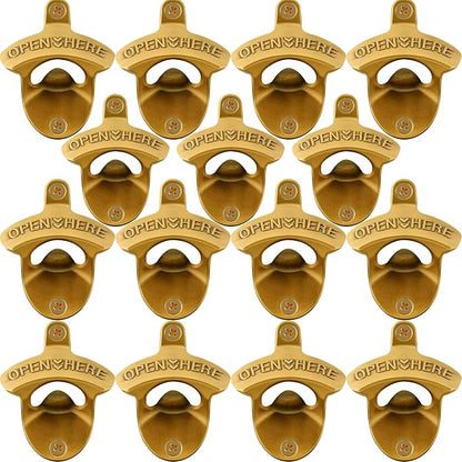 15 PCS Aged Gold Bottle Opener Wall Mounted Beer Cap Opener Mountable Bulk by Wallmountedbottleopener