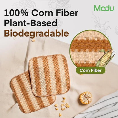 Modu 10 Pcs EcoCorn Dish Sponges Scrubbers – 100% Corn Fiber, Biodegradable - Image 2