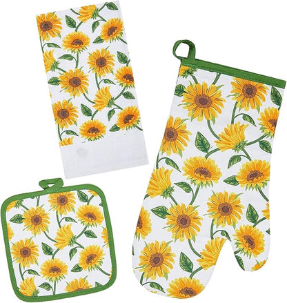 Oven Mitts and Potholders Dish Towles Set 100% Cotton by Firstall