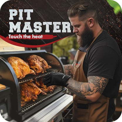 KITCHEN PERFECTION Silicone Smoker Oven Gloves -Extreme Heat Resistant BBQ - Image 2