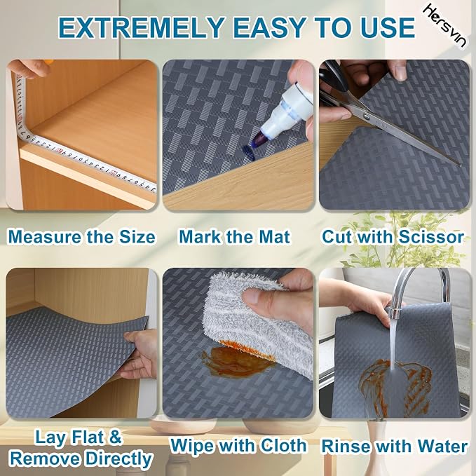 Shelf Liners 12 in x 20 ft EVA Drawer Mats, Non-Adhesive Cupboard Pad, Kitchen - Image 3