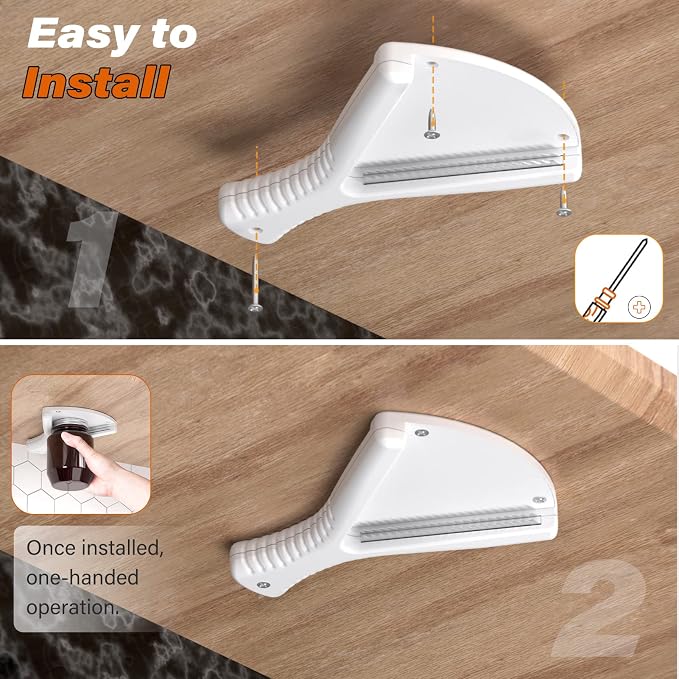 Jar Opener for Weak Hands, Dual Usage | Easy Grip Jar Opener & Under Cabinet - Image 5