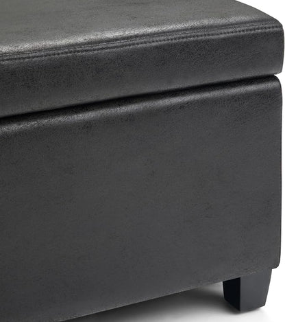 SIMPLIHOME Avalon 48 inch Wide Contemporary Rectangle Storage Ottoman Bench in - Image 7