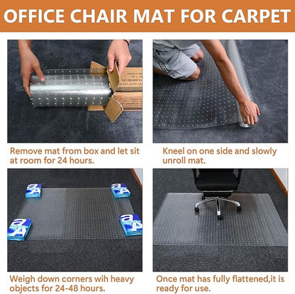 Large Chair Mat for Carpet, Easy Glide Plastic Carpet Floor Protector Mat for - Image 6