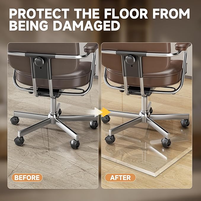 47“ x 40” Beveled Edge Glass Chair Mat - Image 6