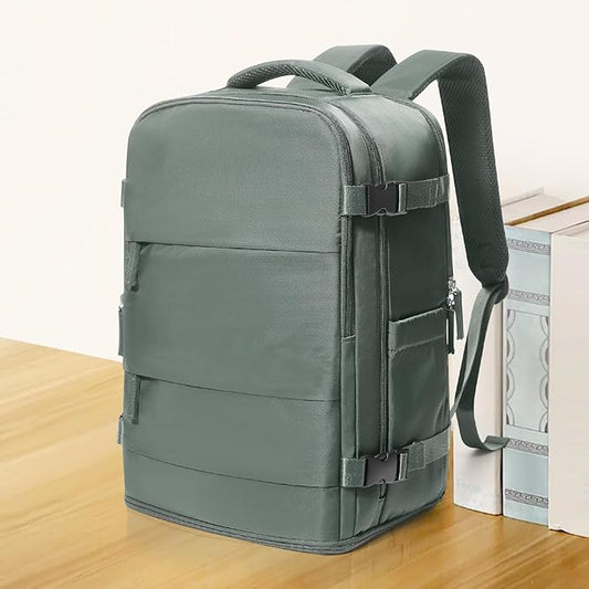 coowoz Travel Backpack Carry On for Women Man Gym Backpack with Laptop Compartment Mochila de Viaje Teacher Personal Item Backpacks Rucksack Airplane Accessories Must Haves Olive Green Small