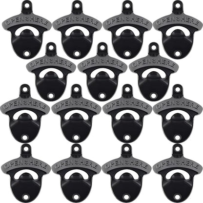 15 Packs Classic Beer Top Opener Wall Mounted Black Screw in Bottle Cap Opener by Wallmountedbottleopener
