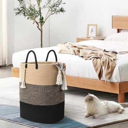 Woven Laundry Basket for Clothes, 65L Large Rectangle Laundry Hampers - Image 4
