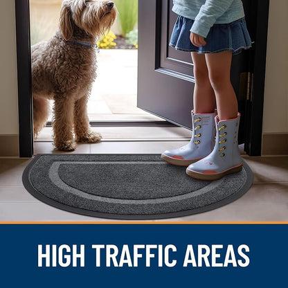 OLANLY Half Circle Door Mat Indoor Outdoor Entrance Welcome, Waterproof - Image 8