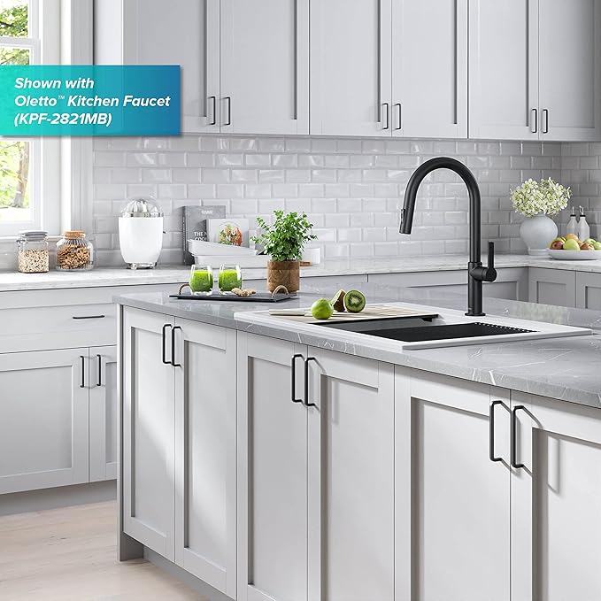 KRAUS Bellucci Workstation 33 in. Drop In Single Bowl Granite Kitchen Sink in White with Accessories, KGTW1-33WH