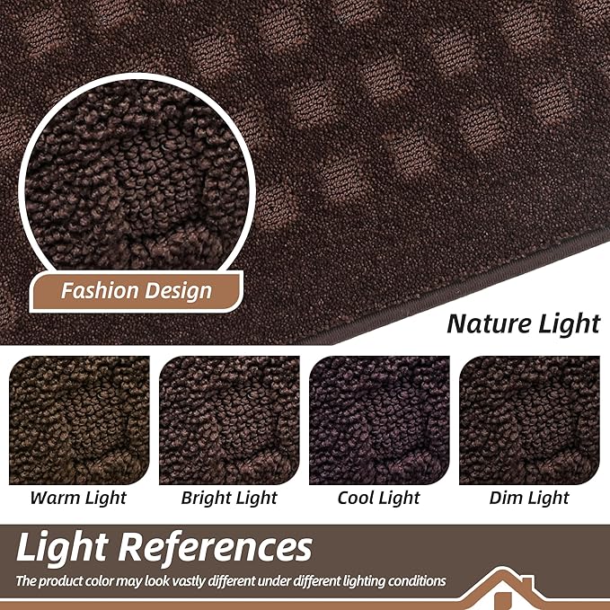 BEQHAUSE Waffle Door Mats Indoor 24"x36", Dog Mat for Muddy Paws Absorbent and Dirt Resist Floor Mats Non-Slip Washable Rugs for Entryway, Welcome Mat for Front Back Door, Muddy Wet Shoes, Dark Brown