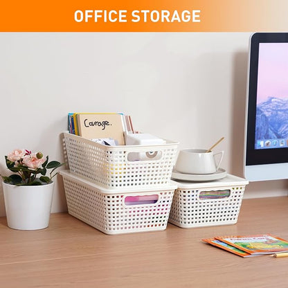 Plastic Storage Baskets With Lid, Storage Bins - Image 8
