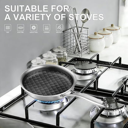 DELARLO Tri-Ply Stainless Steel 7" Omelette Pans, Non Stick Egg Frying Pan - Image 5