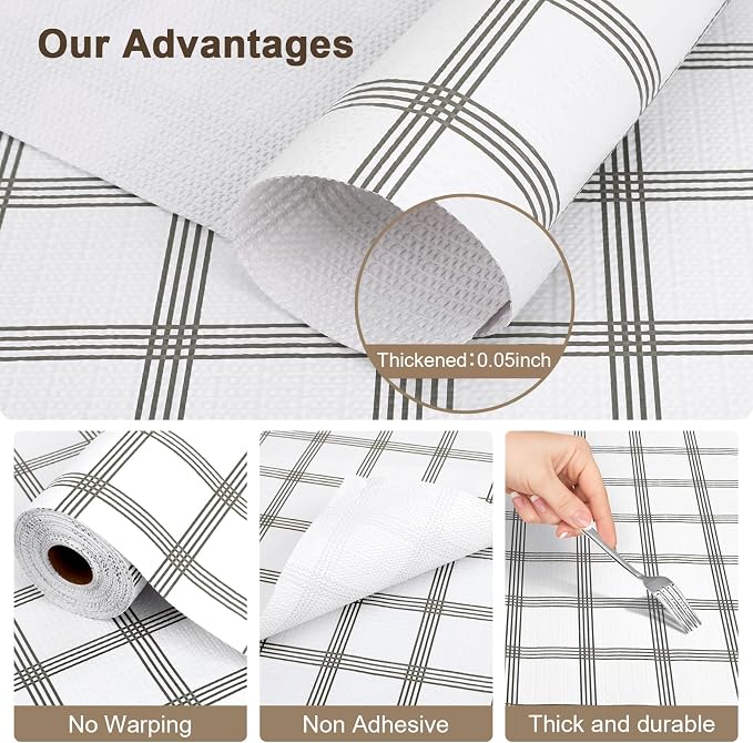 OcePor Non-Adhesive Drawer and Shelf Liner 24IN x 20FT，Non Slip Cabinet and - Image 4