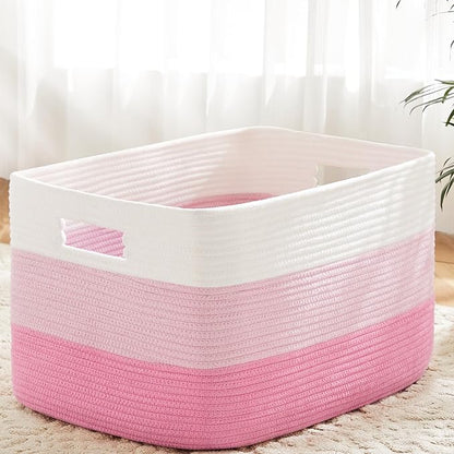 Blanket Basket, Rectangle Woven Baskets by Artfeel
