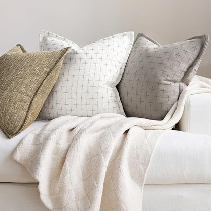 ZWJD Pillow Covers 20x20 Set of 2 Soft Polyester Textured Pillow Covers - Image 5