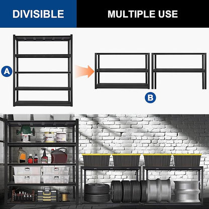 BILT HARD 5-Tier 48" W x 24" D x 72" H Garage Shelving, 3500 lbs Industrial - Image 5