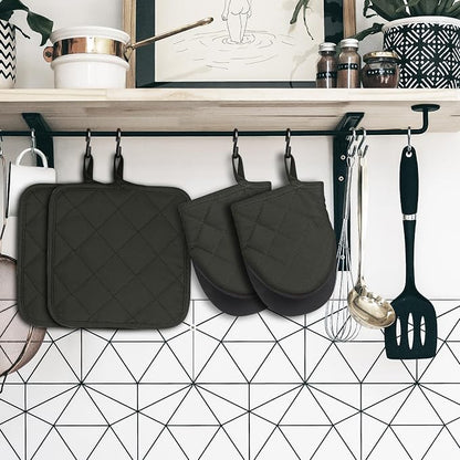 Kitchen Set Pack Of 5, Oven Mitts Pot Holders Pad And Towel Set, Heat Resistant - Image 7