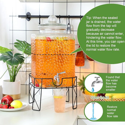 Honeydak 4.6 Gallon Glass Beverage Dispenser - Image 3