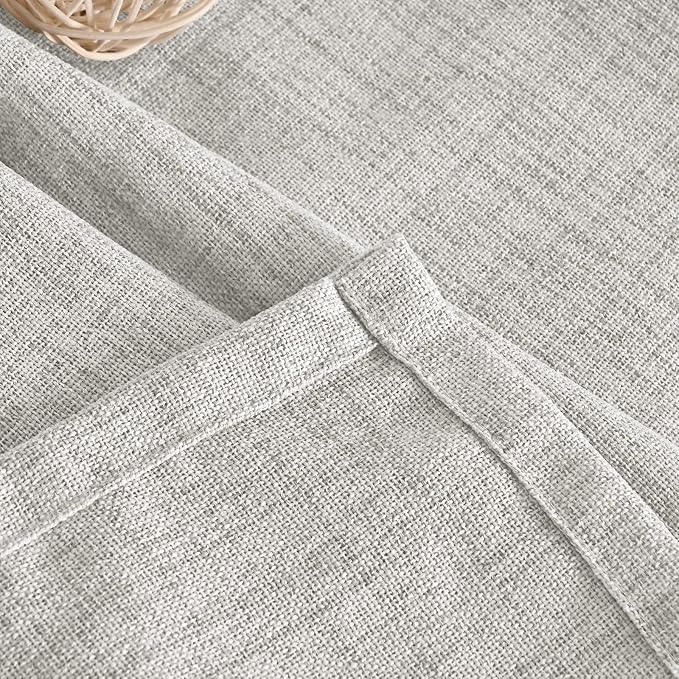 YoungsTex Light Grey Linen Curtains 90 Inch Long - Image 8