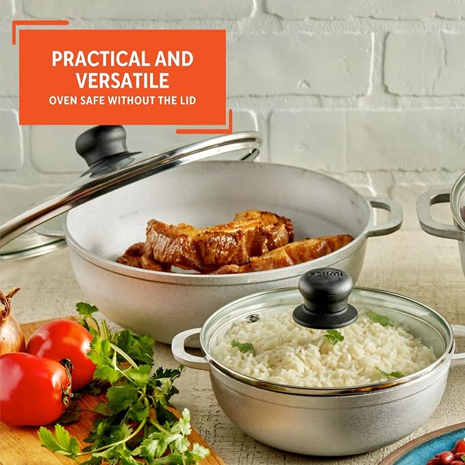IMUSA Caldero Stock Pot with Glass Lid 3pc Set, 1.5/2.5/5.2qt, Cast Aluminum - Image 4