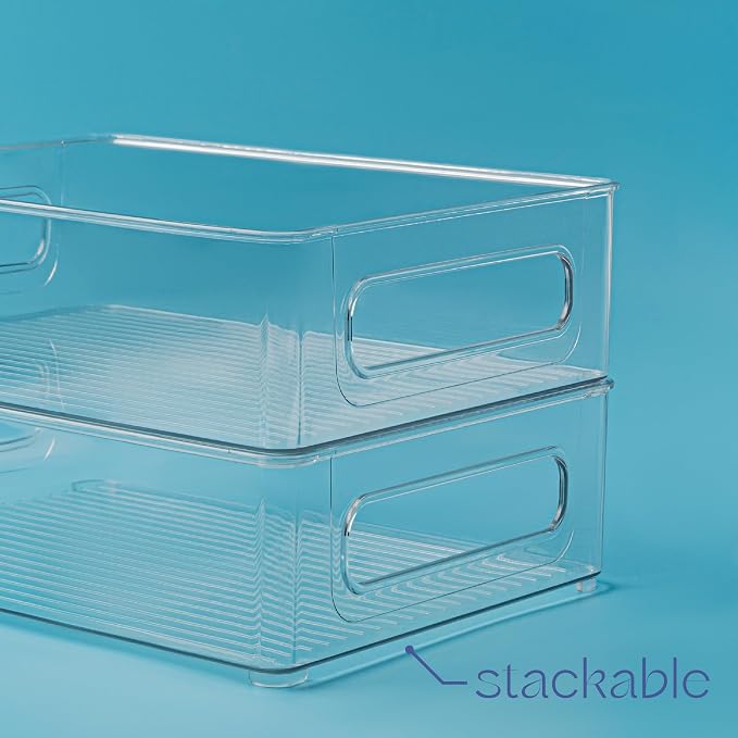Plastic Food Storage 2 pack Clear Container Bin - Image 5