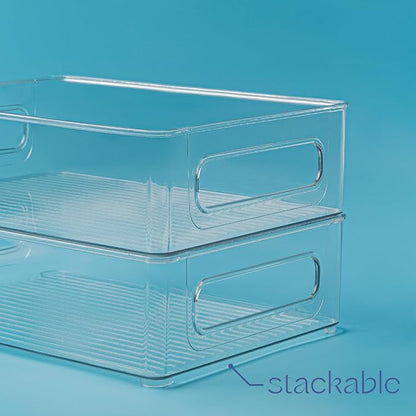 Plastic Food Storage 2 pack Clear Container Bin - Image 5