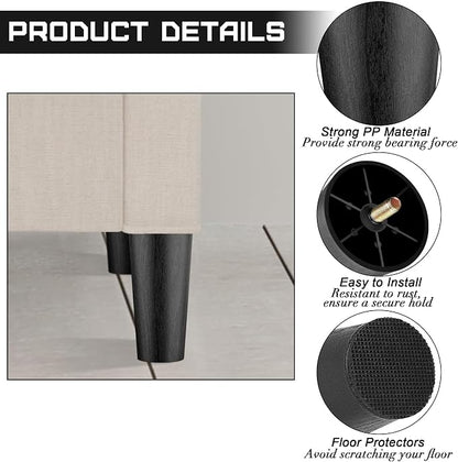 TURSTIN 16 Pack 6 Inch Plastic Furniture Legs - Image 3