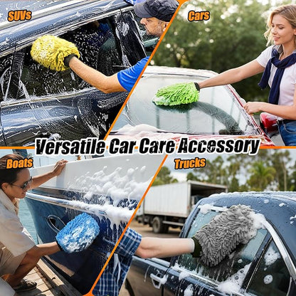 Car Wash Mitt Microfiber, Premium Chenille Microfiber Wash Car Mitts Sponge - Image 7