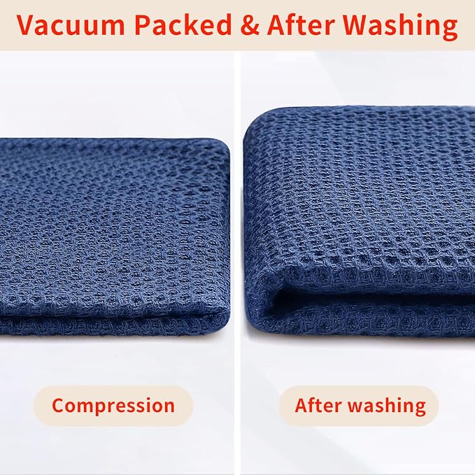 Homaxy 100% Cotton Oversized Waffle Weave Kitchen Dish Towels, Ultra Soft - Image 8