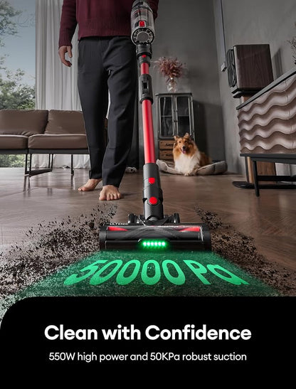 Ultenic Cordless Vacuum Cleaner, 550W/50Kpa, 60Mins Runtime, 180°Bendable Wand - Image 2