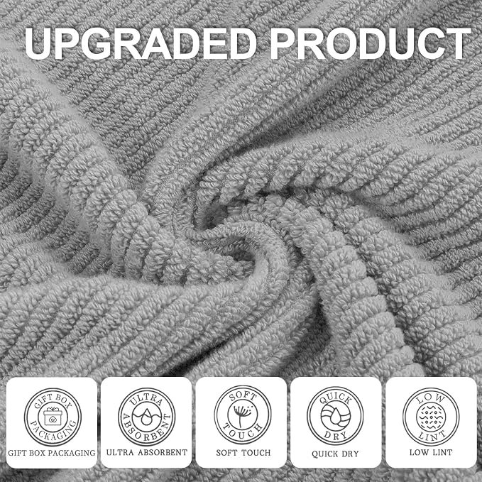VOOVA & MOVAS Grey Washcloths 6PC - Image 2