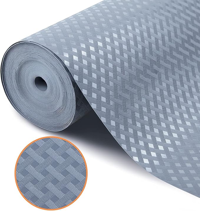 Shelf Liners for Kitchen Cabinets Refrigerator Liners Waterproof & Oil-Proof Kitchen Cupboard Liner Non-Slip Drawer Mats EVA Material Non Adhesive Fridge Mats for Shelves 23.6 x 78.7 Inches