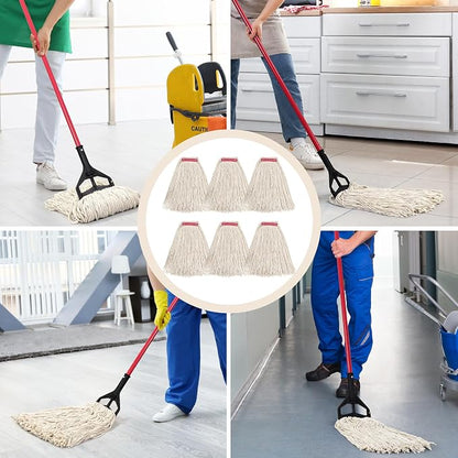 Matthew Cleaning 24oz 6Pack Cotton Floor Mop, Looped-Open String Heavy Duty - Image 5