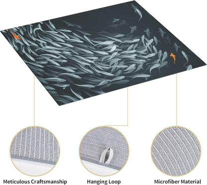 Japanese Fish Dish Drying Mat 16x18 Inch, Microfiber Absorbent Fast Dry Mat - Image 3