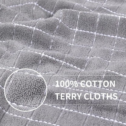 Homaxy 100% Cotton Terry Kitchen Towels, Checkered Designed, Soft and Super - Image 2