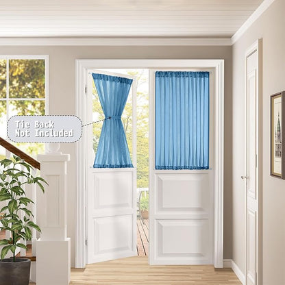 Tollpiz Sheer Curtains Closet Linen Textured Curtain Sheers Doorway Light - Image 2