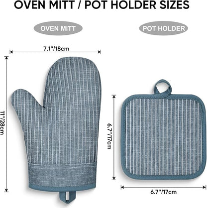 Oven Mitts and Pot Holders, Silicone Oven Gloves, 500 F Heat Resistant Oven - Image 7