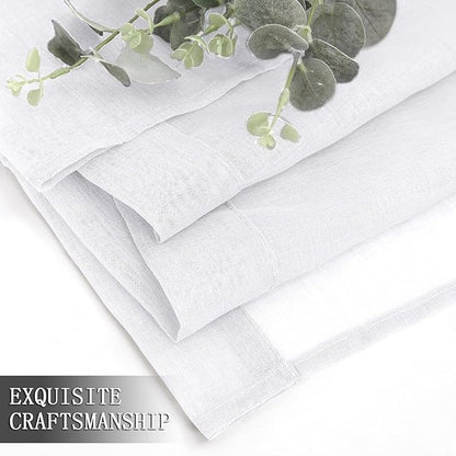 Tollpiz Sheer Curtains Linen Textured Bedroom Curtain Sheers Light Filtering - Image 7