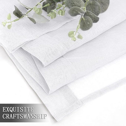 Tollpiz Sheer Curtains Linen Textured Living Room Curtain Sheers Light - Image 7