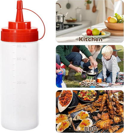 Condiment Squeeze Bottles Ketchup Dispenser, 4 Pack 12oz Squeeze Bottles - Image 6