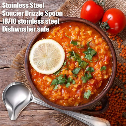 Patelai 2 Pieces Small Ladle Gravy Ladle Drizzle Spoon 1 Ounce Stainless Steel - Image 5